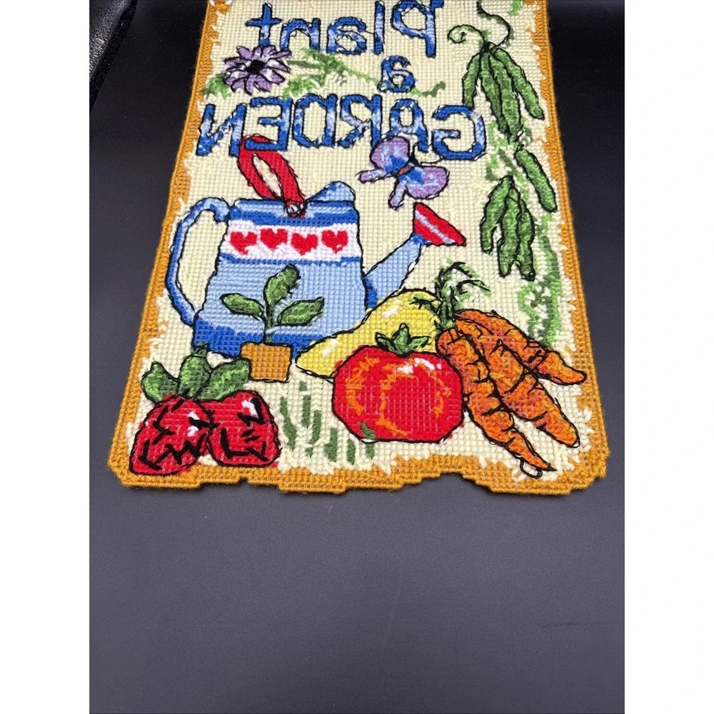 Plastic Canvas May Wall Decor Completed Spring Garden 12 X 18